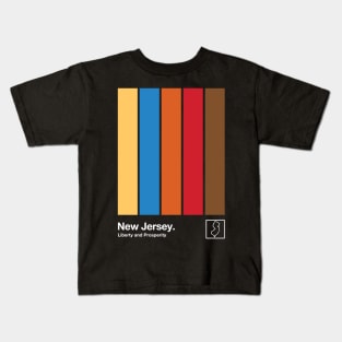 New Jersey State Flag  // Original Minimalist Artwork Poster Design Kids T-Shirt